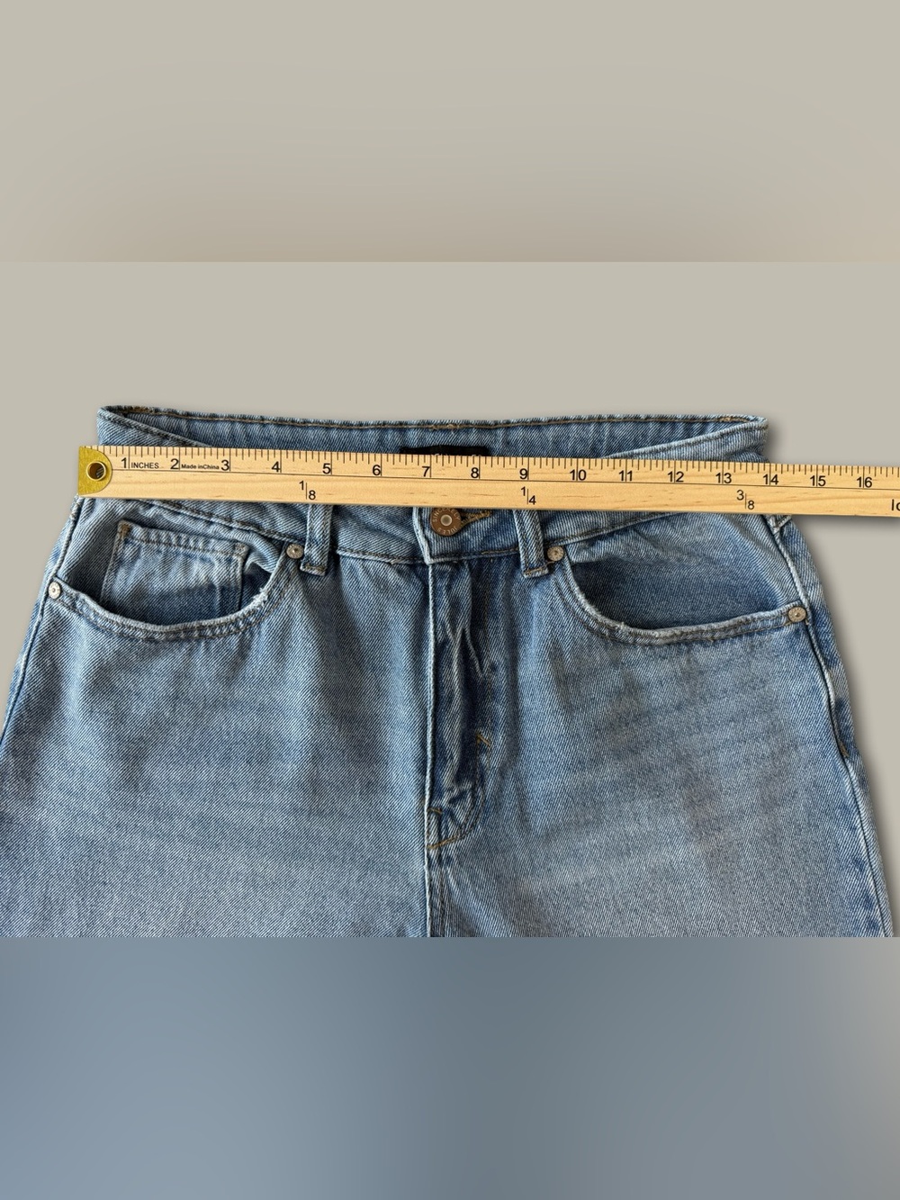 Sincerely Jules High Rise Wide Leg Jeans 9/29 Light Wash Raw Hem Slit Y2K Urban - Picture 8 of 9